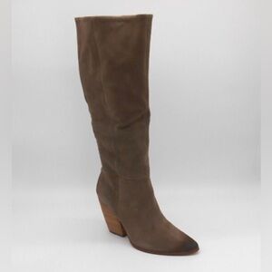Charles by Charles David - Nyles Dark Taupe Brown Suede Knee High Boots sz 7.5